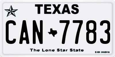 TX license plate CAN7783