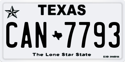 TX license plate CAN7793