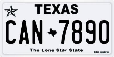 TX license plate CAN7890