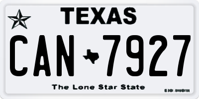 TX license plate CAN7927