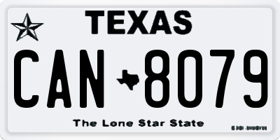 TX license plate CAN8079