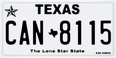 TX license plate CAN8115