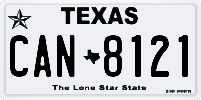 TX license plate CAN8121