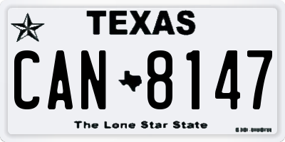 TX license plate CAN8147