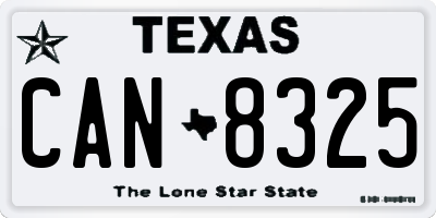TX license plate CAN8325