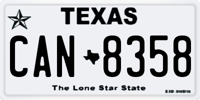 TX license plate CAN8358
