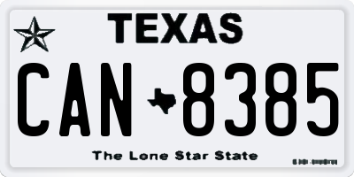 TX license plate CAN8385