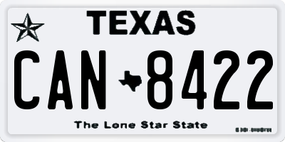 TX license plate CAN8422