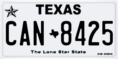 TX license plate CAN8425