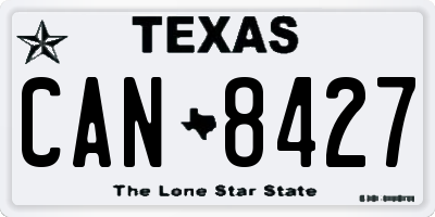 TX license plate CAN8427