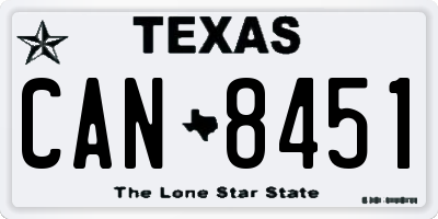 TX license plate CAN8451