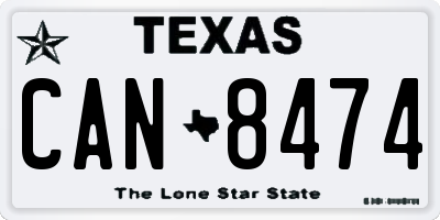 TX license plate CAN8474