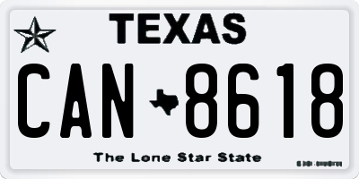 TX license plate CAN8618