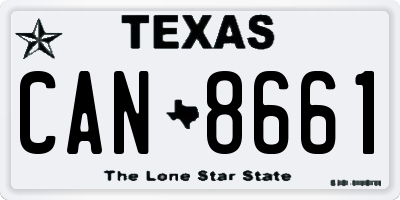 TX license plate CAN8661