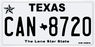 TX license plate CAN8720