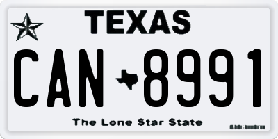 TX license plate CAN8991