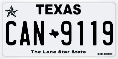 TX license plate CAN9119