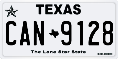 TX license plate CAN9128