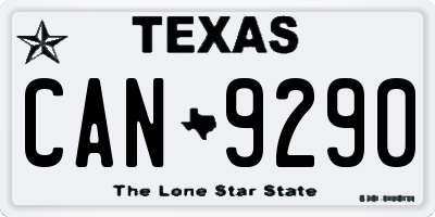 TX license plate CAN9290