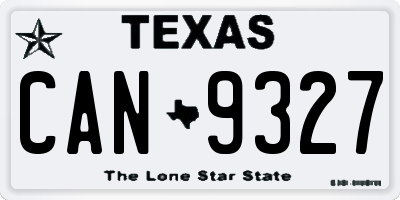 TX license plate CAN9327