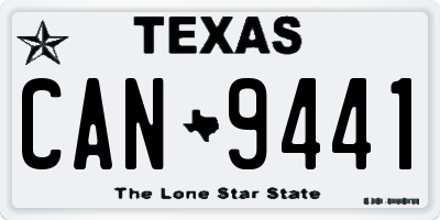 TX license plate CAN9441