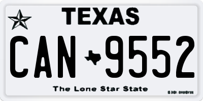TX license plate CAN9552