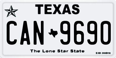 TX license plate CAN9690