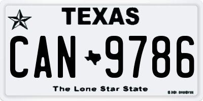 TX license plate CAN9786