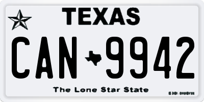 TX license plate CAN9942