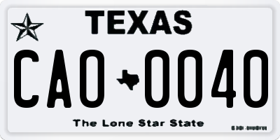 TX license plate CAO0040