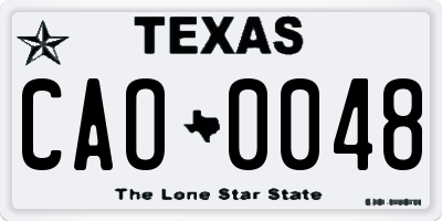 TX license plate CAO0048