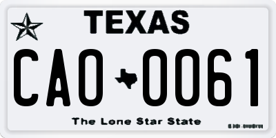 TX license plate CAO0061