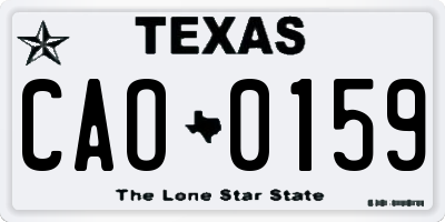 TX license plate CAO0159