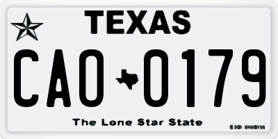 TX license plate CAO0179