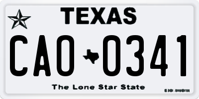 TX license plate CAO0341