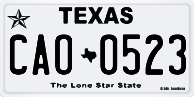 TX license plate CAO0523