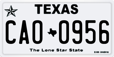 TX license plate CAO0956