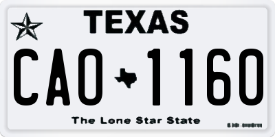 TX license plate CAO1160