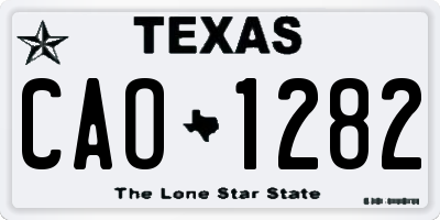 TX license plate CAO1282