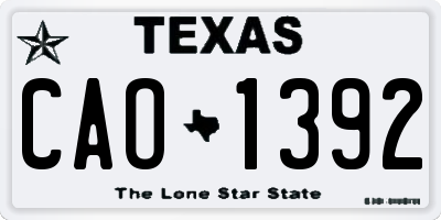 TX license plate CAO1392