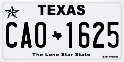 TX license plate CAO1625