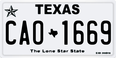 TX license plate CAO1669