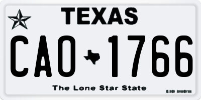 TX license plate CAO1766