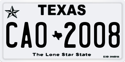 TX license plate CAO2008