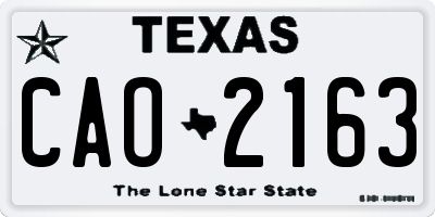 TX license plate CAO2163