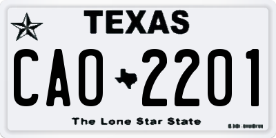 TX license plate CAO2201