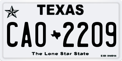 TX license plate CAO2209