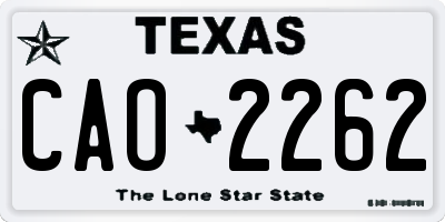 TX license plate CAO2262