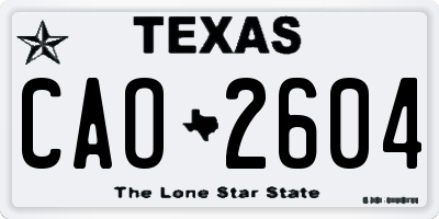 TX license plate CAO2604
