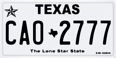TX license plate CAO2777